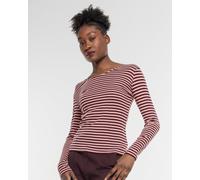 Alma & Lovis Geringeltes Longsleeve aus softer Bio-Baumwolle | Ringel Shirt woodrose (rosa) L