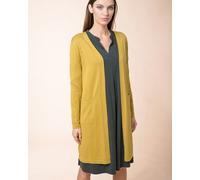 Alma & Lovis Lange Strickjacke aus Bio-Baumwolle "Long Jacket" gelb XS