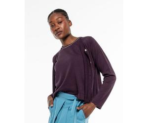 Alma & Lovis Leichter Feinstrick-Cardigan aus Leinen-Cotton-Mix | Linen Knit Jacket blackberry (dunkellila) XL