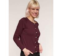 Alma & Lovis Leichter Feinstrick-Cardigan aus reiner Bio-Baumwolle | Cotton Cardigan feige (lila) S