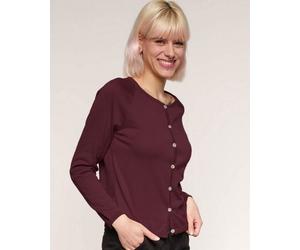 Alma & Lovis Leichter Feinstrick-Cardigan aus reiner Bio-Baumwolle | Cotton Cardigan feige (lila) S