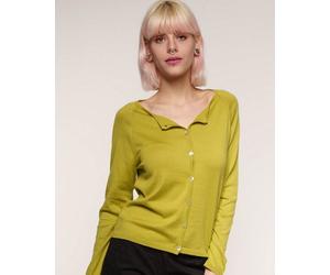 Alma & Lovis Leichter Feinstrick-Cardigan aus reiner Bio-Baumwolle | Cotton Cardigan limette (grün) M