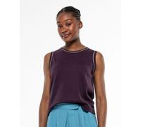 Alma & Lovis Leichtes Feinstrick-Top aus Leinen-Cotton-Mix | Linen Knit Top blackberry (dunkellila) XL
