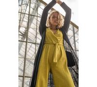 Alma & Lovis Leinen-Strickmantel mit Bindegürtel | Linen Coat Schwarz XS