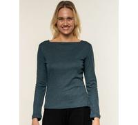 Alma & Lovis Softes Ringel-Langarmshirt aus Bio-Baumwolle | Melange Longsleeve pinie (grün) M