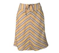 Alma & Lovis Streifen-Rock mit Seitentaschen aus Leinen | Stripe Skirt Gelb M