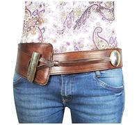 ALMADIH Damen Ledergürtel Adventure braun handgefertigt Rindsleder Sattelleder Metallschnalle Hüftgürtel Damengürtel Taillengürtel Leder Damen Gürtel schick edel orientalisch vintage (Adv hellbraun)