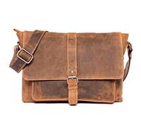 ALMADIH Herren Leder Umhängetasche 14 Zoll JORDAN Vintage Leder BV - Ledertasche Braun Laptoptasche Aktentasche Messenger Unitasche Schultertasche Freizeittasche Tragetasche vintage (JORDAN vintage)