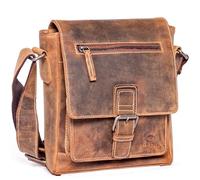 ALMADIH Leder Umhängetasche Herren LUIS perfekt für Tablet iPads 9.7 zoll - Kompakte echte Ledertasche Herren Schultertasche kleine Herrentasche Herrenhandtasche Männer braun (LUIS vintage)