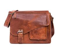 ALMADIH Leder Umhängetasche JON No.2 Premium Rindsleder BD - Ledertasche mit Laptop Fach 15 Zoll Aktentasche Messenger Unitasche Schultertasche Freizeittasche Tragetasche vintage braun (JON 2 deluxe)