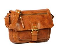 ALMADIH Leder Umhängetasche KIM braun Vintage - Ledertasche Handtasche Messenger Schultertasche Freizeittasche Bürotasche Businesstasche Damen Herren Tasche (KIM braun antik)