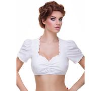 Almbock Dirndlbluse weiß - Dirndlbluse Kurzarm mit schönem Ausschnitt - Dirndl Bluse weiß 36 - Modell Estelle B210