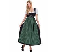 Almbock Langes Dirndl Luisa schwarz mit grüner Schürze in Größe 36 38 40 42 44 46 - Trachten-Mode, Damen, festlich