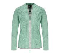 Almbock Strickjacke - Hochwertige Strickjacke Reißverschluss Damen - Trachtenstrickjacke Damen Grün aus feiner Wolle in Grün Gr. S