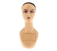 Almencla Mannequin Kopf mit Schulter Schminkkopf Modellkopf aus Robustem Pp Netzgewebe für Schmuck Schals Hüte Brillen für Schaufenster Salon, Stil c