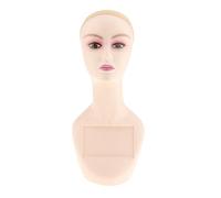 Almencla Mannequin Kopf mit Schulter Schminkkopf Modellkopf aus Robustem Pp Netzgewebe für Schmuck Schals Hüte Brillen für Schaufenster Salon, Stil d