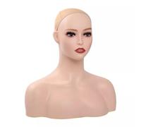 Almencla Mannequinkopf Ausstellungsbüste Schaufensterpuppe Büste Kopf Hals Schulter PVC Schaumstoff Realistische Gesichtskontur Glatte Oberfläche Stabiler