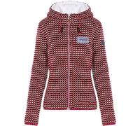 Almgwand W Münsterhöhe Rot - Trendige warme Damen Strickfleece Jacke, Größe 38 - Farbe Red - Beige