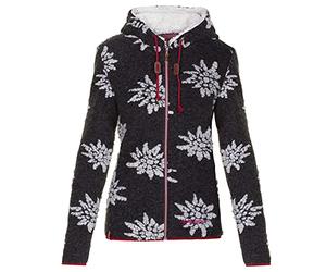 Almgwand W Wildalpe Braun - Weiche trendige Damen Strickfleece-Jacke, Größe 36 - Farbe Shadow - Beige