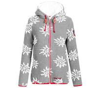 Almgwand W Wildalpe Grau - Weiche trendige Damen Strickfleece-Jacke, Größe 36 - Farbe Anthracite - Beige