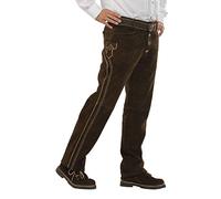 Almsach Herren Lange Trachten Lederhose Dunkelbraun 'Toni', Espresso (Dunkelbraun), 60