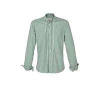 Almsach Herren Stehkragenhemd Slim-Fit Vichy Tanne 'Richy', Tanne, S