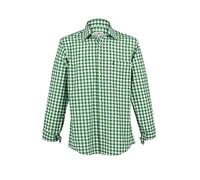 Almsach Herren Trachtenhemd grün-Weiss kariert Langarm von Gr. S-XXXL - Der Klassiker für alle Oktoberfeste und Volksfeste, Tanne, M