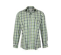 Almsach Herren Trachtenhemd kariert grün Oliv, Oliv, S