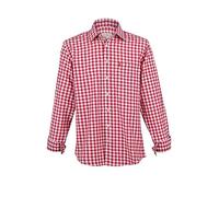 Almsach Herren Trachtenhemd rot-Weiss karo Langarm von Gr. S-XXXL - Der Klassiker für alle Oktoberfeste und Volksfeste, ROT, M
