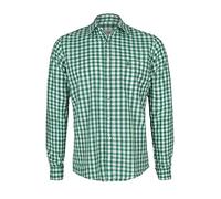 Almsach Herren Trachtenhemd Slim fit grün-Weiss kariert Langarm - Der Klassiker für alle Oktoberfeste und Volksfeste, Tanne, S
