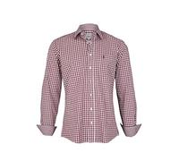 Almsach Herren Trachtenhemd Slim Fit kariert aubergine, aubergine, L