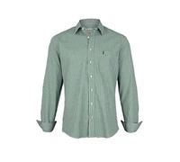 Almsach Herren Trachtenhemd Slim Fit kariert tannengrün, Tanne, S