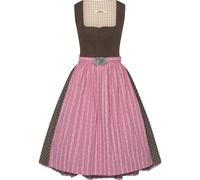 Almsach Midi Dirndl mit Reißverschluss Braun/Rosa (Größe: 42) 42 braun