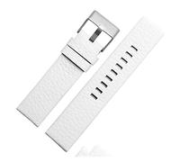 ALMVIS Lederarmbänder DZ1657 DZ1405 DZ120, Armband für Herren, 2 6 mm, 28 mm, 30 mm, 22 mm, 24 mm, geeignet für Diesel (weiße Silberschnalle, 24 mm)
