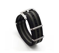 ALMVIS Premium-Qualität Herringbone 20mm 22mm graue Uhrenband Nylon NATO Strap for Militäruhr Männer Zubehör(Black greey(Bond),22mm)