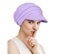 Alnorm Flacher Hut Oversize Slouch Newsboy Cap Double Layered Light Purple