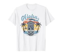 Aloha Hawaii Retro Sonnenuntergang Tiki Hawaii Strand Vintage Herren T-Shirt