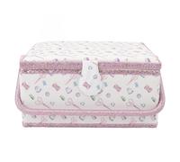 Alomejor Nähkorb, Nähwerkzeug-Aufbewahrungsbox mit Großem Fassungsvermögen, Magnetischem Knopfverschluss und Herausnehmbarem Tablett für den Bastelraum zu Hause und auf Reisen