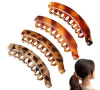 Alovez 4 Stück Groß Bananen Haarspange, Banana Hair Clip, Banana Clip Vintage, Bananen Haarspangen Damen Dünnes Dickes Haar für Damen