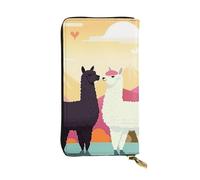 Alpacas in Love in The Mountains Ledergeldbörsen für Damen und Herren, RFID-blockierend, großes Fassungsvermögen, Kreditkartenetui mit Reißverschluss, Handy-Clutch, Handtasche, Reise-Geldbörse