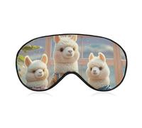 Alpacas Together Augenmaske für Damen & Herren, atmungsaktive & verstellbare Augenabdeckung, ultraweiche Schlafmaske, leichte Reise-Augenbinde für Flugzeug, Nickerchen, Nachtschlaf