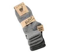Alpaka Socken Damen mit Umschlag dünn gestrickt Wintersocken Damen Wollsocken Damen Alpaka-Socken flauschige Socken 35-38 39-42 (39-42, Grau)
