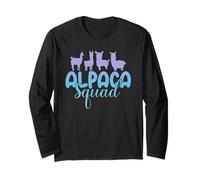 Alpaka Squad Retro Design Lustige Alpaka Lama Langarmshirt