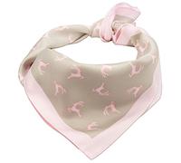 Alpenflüstern Damen Trachten-Nickituch Springende Hirsche ATX03700029 rosa-braun, ca. 50 cm x 50 cm, Rosa-braun