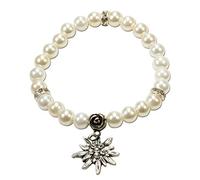 Alpenflüstern Armband, mit Edelweiß-Anhänger Einheitsgröße beige Damen Armketten Armbänder Schmuck Armband Einheitsgröße natur