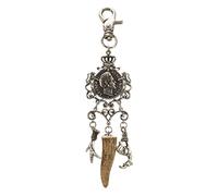 Alpenflüstern Trachten-Charivari Anhänger Kini Taler - Hochwertiger Herren-Trachtenschmuck mit Trophäen-Anhängern für die Lederhose, echtes Hirschhorn, (antik-silber-farben) HCH020