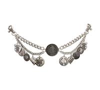Alpenflüstern Trachten-Charivari Biermarken - Hochwertiger Herren-Trachtenschmuck mit Biermünz-Anhängern für die Lederhose (antik-silber-farben) HCH007