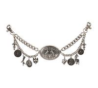 Alpenflüstern Trachten-Charivari Ferdi - Hochwertiger Herren-Trachtenschmuck mit Trophäen-Anhängern für die Lederhose, (antik-silber-farben) HCH013