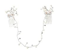 Alpenflüstern Trachten-Edelweiss-Haarkamm Set Greta & Perlen - Damen-Trachtenhaarschmuck mit Edelweiss bi-color-farben (creme-weiß) ADV134