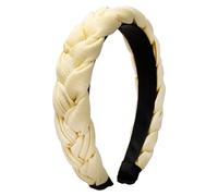 Alpenflüstern Trachten-Flecht-Haarreif Leinen-Optik - Damen Haarschmuck rutschfest, Haarband geflochten fürs Dirndl (in traditionellen Farben) ADV141 ((gelb))